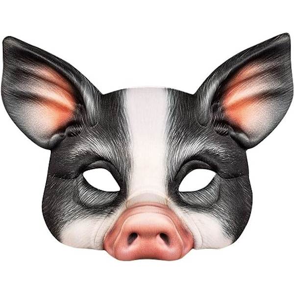 Halvmask, realistiskt tryck, elastisk, karneval, Halloween, karneval, temafest, kostym, teater, utklädning, rekvisita
