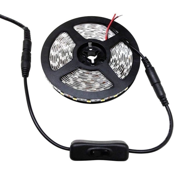 2 st DC 12V strömbrytare kabel DC strömbrytare 5,5 mm x 2,1 mm kabel för LED-remsa strömbrytare DC strömbrytare uttag för LED-remsa och andra DC 5V 9V 12V 24V enheter, svart