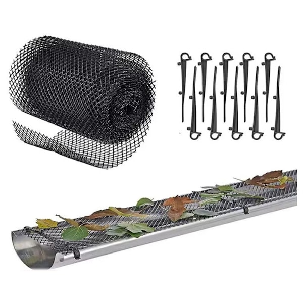 4x Takrennerensbeskyttelse med 40 Festeklips, 16cm×6m