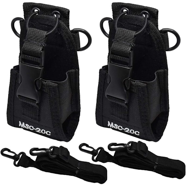 2 stk. etui til radio i universal nylon taske til walkie multifunktionel talkie taktisk radio lomme 13.5 8 4.5cm til GPS Talkie-Walkie telefon