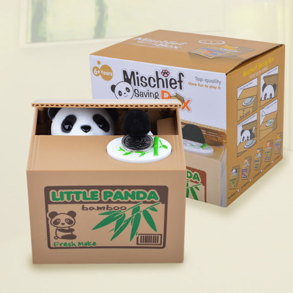 One Piece Elektronisk Panda Spargris för Barn och Vuxna, Panda Klo Pengar Sparbössa, Rolig Liten Växel Spargris-11.59.59CM