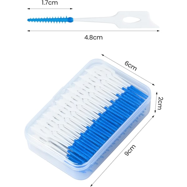 120-piece interdental brush, silicone toothbrush for cleaning between teeth, convenient travel oral care floss pick, dual-purpose floss pick