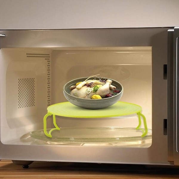 Mikrobølgeovn Grillbakke, Multifunktionel Plasttallerkenholder, Mikrobølgeovn Bagerist (Grøn)