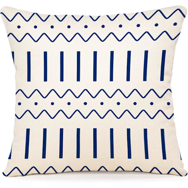 Blå - uten putetrekk, 45x45CM, sett med 4 dekorative putetrekk Dekorative sofa putetrekk Lin sofa putetrekk Dekorative utendørs c