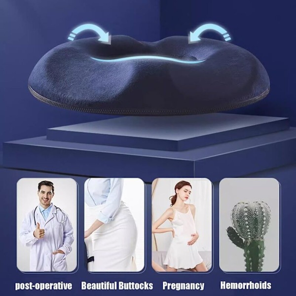 1-delt ergonomisk dekompresjons setepute, memory foam støttepute, brukt for ryggen i biler og kontorstoler 44 40 7 cm