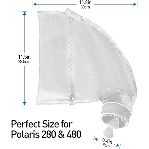 Pool Cleaner Bags, Pool Robot Zipper Bag Replacement Nylon Pouch Fit for Polaris 280480 Pool Cleaner
