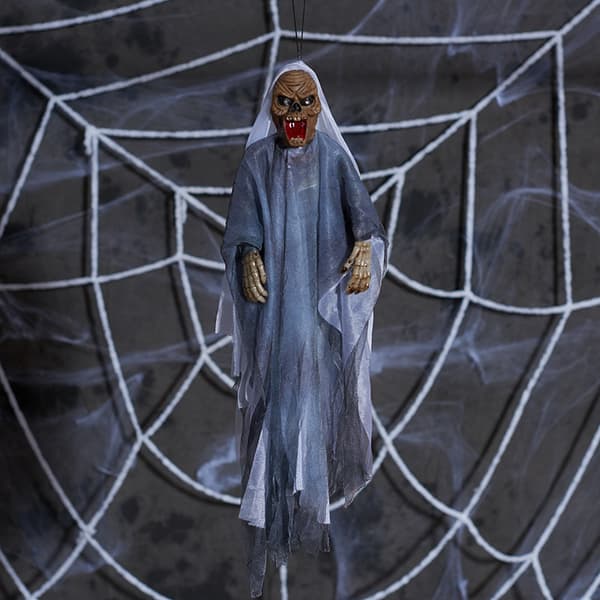 Halloween Hanged Ghost Witch Pendant Decoration Electric Skeleton Voice Control Hanged Ghost Props Horror Tricky Props