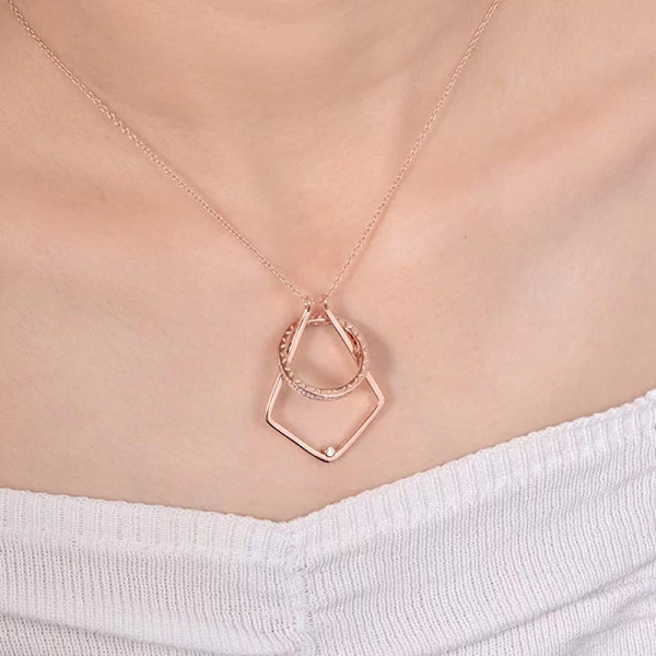 Silver Ring Holder Halsband Keeper Hänge Smycken För Kvinnor Fru Flickvän