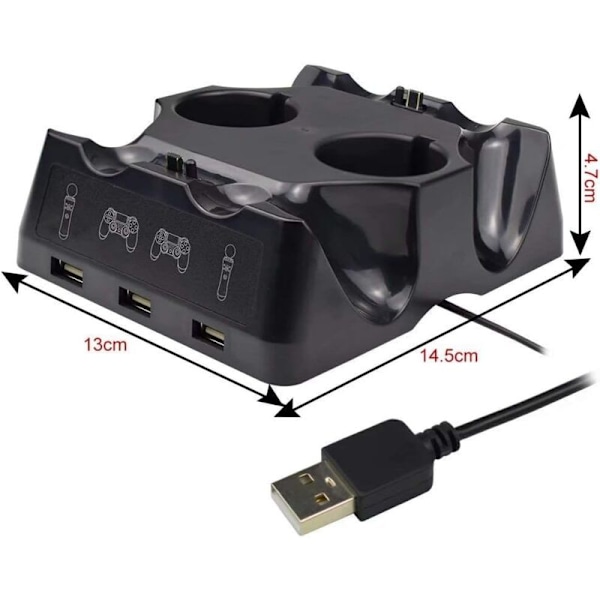 PS4 Controller Oplader, PS4 Controller Stand, Oplader Dock Controller Oplader til Ps4 Move til Ps4/ps4 Move/ps4 VR Controller Fire Opladnings Do