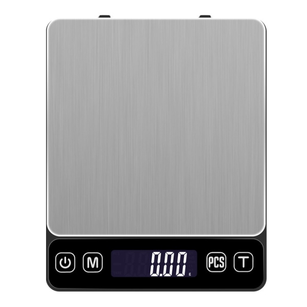 Digital köksvåg - 3 000 g/0,1 g multifunktionell matköttvåg med hög precision och precision med bakgrundsbelyst LCD-skärm (batteri ingår)