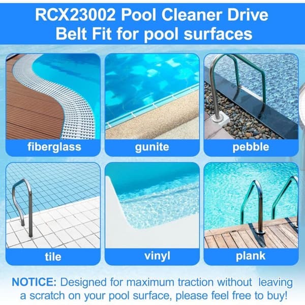 RCX23002 Aquavac Tiger Shark Gummidrivrem til Poolrenser (2 stk)