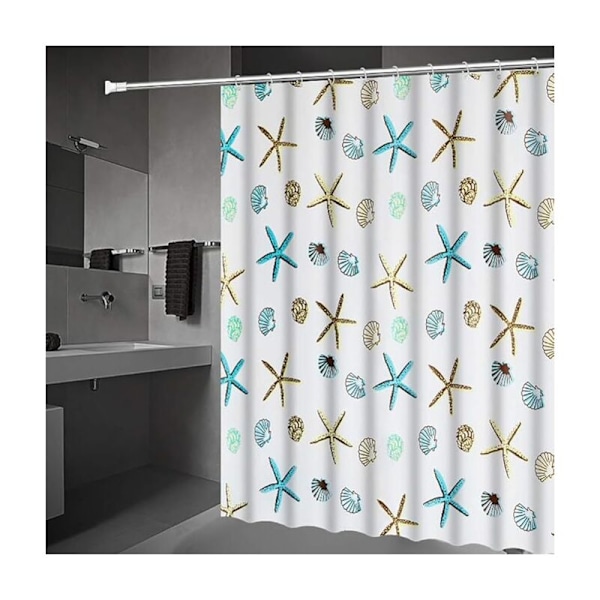 Skimmelresistente bruseforhæng - Ekstra lange bruseforhæng med U-kroge, antibakterielle, vandtætte - 180x200CM