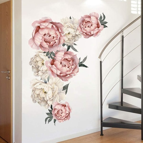 Blomster Vægklistermærker Smukke Roser Blomster Vægklistermærker Fjernelse DIY Skræl og Sæt Kunst Murmalerier til Soveværelse Stue Børneværelse Børneværelse