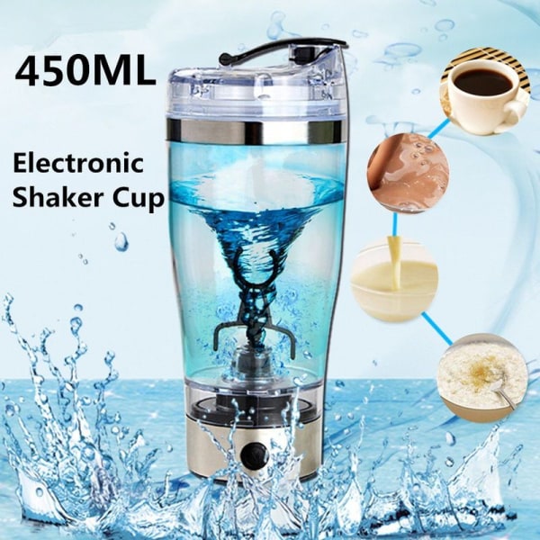 450 ml USB-laddare Protein Shaker Flaska Elektrisk Mixer Blandningskopp Bärbar Blende Sasicare