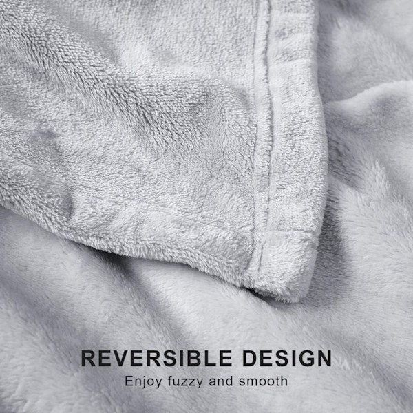 Caline grå dækning 150x200 cm Ekstra blødt fleece tæppe & varmt sofaovertræk/sofaovertræk blødt betræk mikrofiber sengetæppe