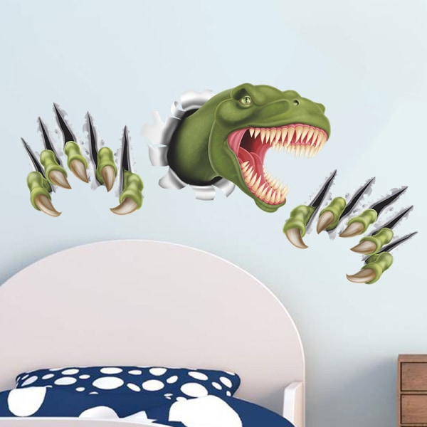 3D Dinosaurie Väggdekaler Väggdekaler Mural Dekaler för Sovrum Vardagsrum TV-vägg