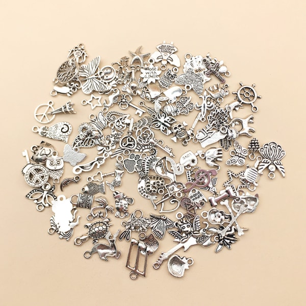 100 silver accessories bracelet accessories pendant 100 earrings set diy accessories (Style 2)