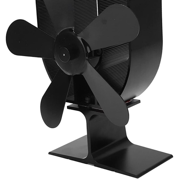 Värmedriven fläkt med 5 blad, högtemperaturbeständig, tystgående kaminfläkt i aluminiumlegering för braskamin, eldstad, vinterhem