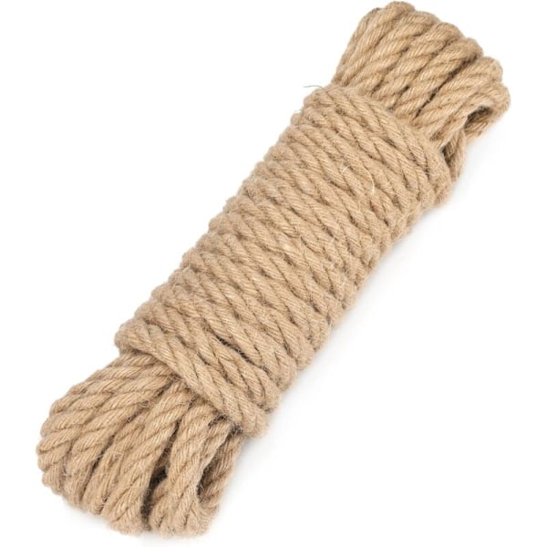 Hamp snor reb hamp snor 12mm tyk, 10 meter lang, til DIY, møbeldekoration, emballage, havearbejde, kradsetræ