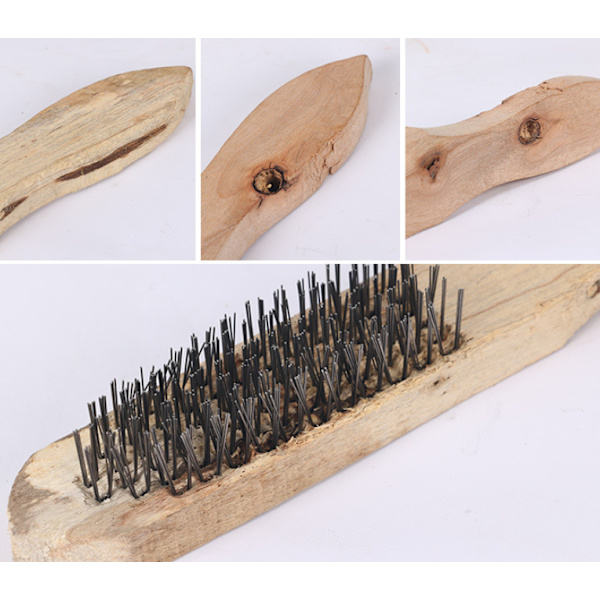 Brushware 3 kappaletta teräsharjoja, ruostumattomasta teräksestä valmistettuja puhdistusharjoja, pitkävartisia harjoja ruosteenpoistoon (kuparoidut teräsharjat puukahvoilla)