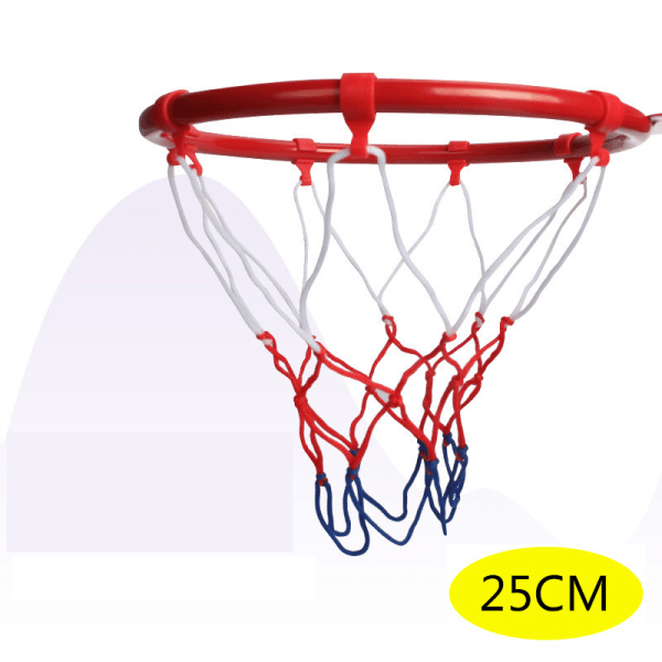 Innendørs og utendørs hengende barnebasketballramme diameter 25/32/45CM barnehage basketballkurv med nett skruer(25cm)