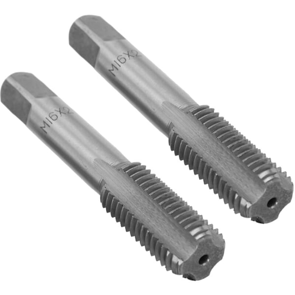 2 stycken med metrisk gänga i snabbstål, raka spår, manuellt gängtappningsverktyg M16x2.0