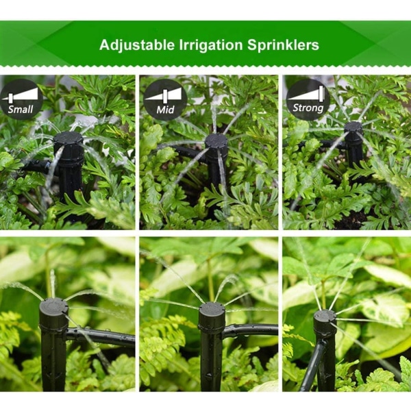 100 stk justerbar slangevanding drypvandingssystem automatisk drypvandingssystem mikrosprinklere dryppere til plante drivhus DIY have