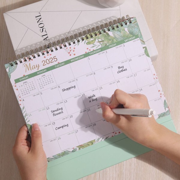 Kontorskalender 2025 - Kontorskalender i Rabat Stående 2025, Jan. 2025 - Dec. 2025, kontorskalender, linjer för anteckningar med tjockt papper, dubbel solid