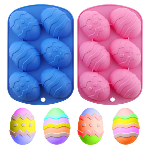 Pink + Blue - 2 Easter Molds, Easter Egg Molds, Egg Molds, Easter Chocolate Molds, Silicone Cake Molds for Cake Decorating, Chocolate, Cookies, Candy