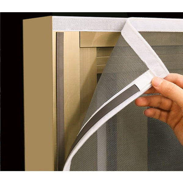 Grå Hvit Myggnett Vindu Magnetisk Ramme Hvit 120x150 Cm Anti Mygg Flue