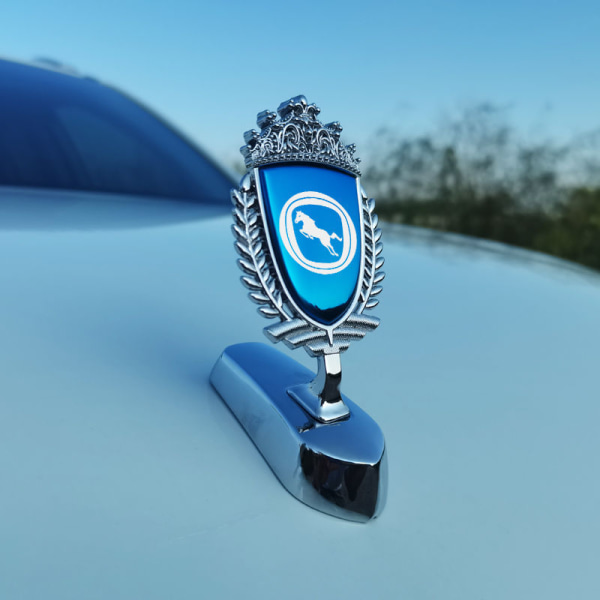 Gäller märkesklistermärket på den främre motorhuven på Hanteng X7 V7 X5-bilen (silverblå)