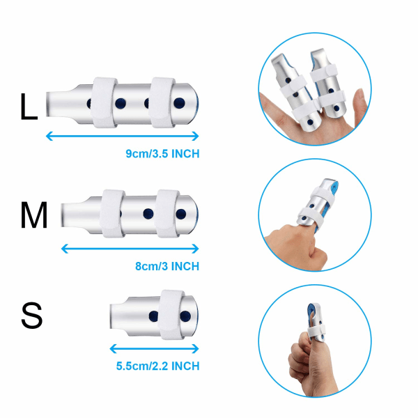 Fingerskena Fingerskydd, 6 st Justerbara Fingerskenor Aluminium Stabilisator Fingerskydd för Brutna Fingrar, Artrit, Fingerdeformitet