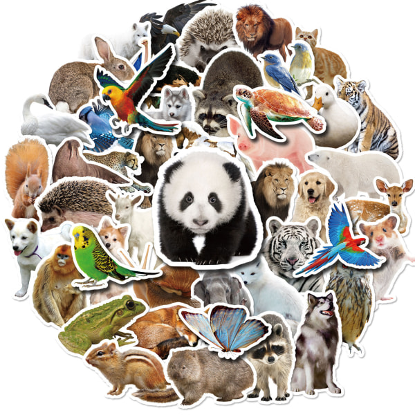 50 Skogsdjursdekal, Djurklistermärken för barn, 5-7 CM