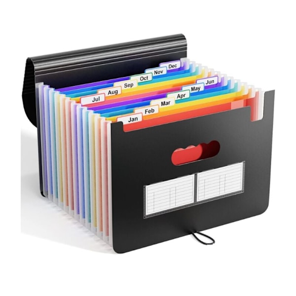 Sader A4 / Dokumentmapp / Pappersförvaring 12 Fack - Dokumentförvaring A4 Organizer Dokument Expanderbar Dokumentmapp