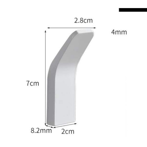 6 Rymd Aluminium Kök Badrum Krokar, Bakdörr Krokar, Stansfria Ställ för Klädkrokar (Vit)