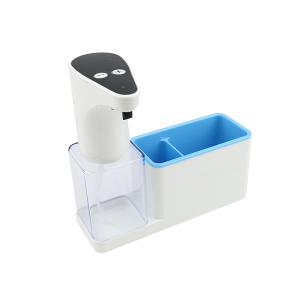Flytende såpemodell med oppbevaringsboks, smart sensor automatisk såpedispenser, kan plassere tannbørste, automatisk vask mobiltelefon 450ml
