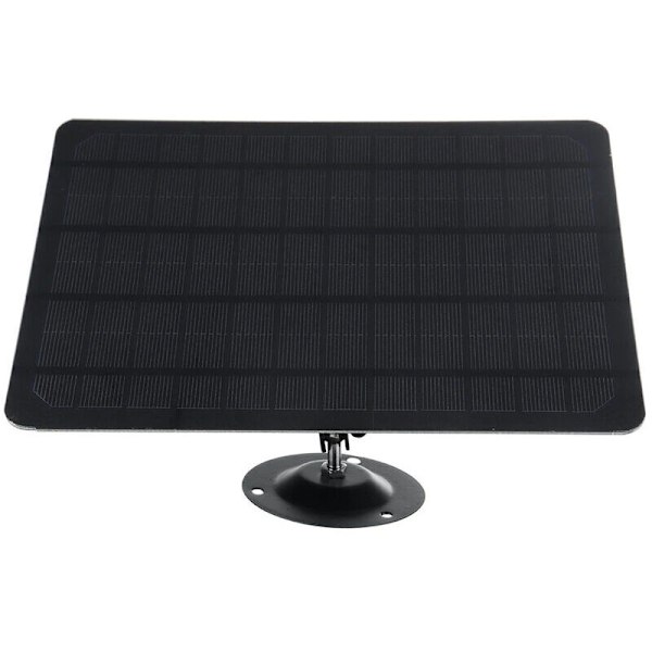 10W 5V 2000mAh Micro USB Solpanel 360 Graders Rotation Vandtæt Vægmontering Monokrystallinsk Silicium Solpanel til USB Kamera Sort