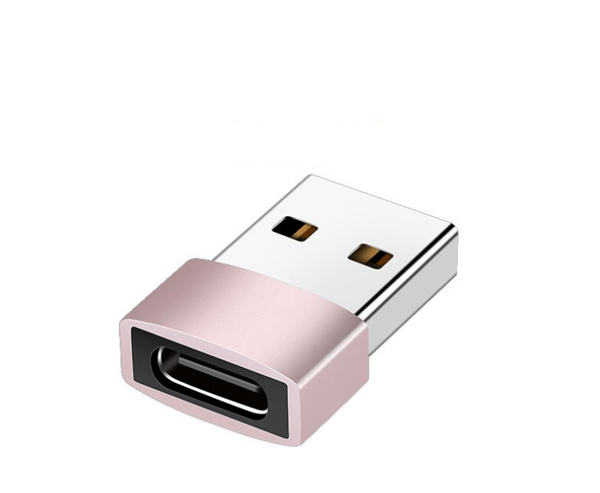 Rose Gold USB C-hun til USB-han-adapter, hurtig opladning og dataoverførsel, adapter til iPhone 12/13