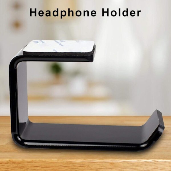 Hjelmholder, universell hjelmstøtte, selvklebende veggfeste, headsetstøtte med solid teip, for hodetelefoner og svart headset