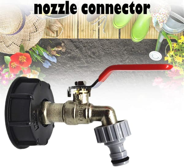 Hane Tank 1000L S60X6 IBC Fitting Hane med 1/2\" slangeforbindelse, afløbstankadapter, til havehane, til adapter