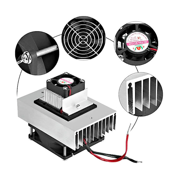 12V Termosähköinen DIY Peltier Jäähdytys Jäähdytys Jäähdytysjärjestelmäpaketti, Puolijohde Keittojohtomoduuli + Jäähdytin + Tuuletin + TEC1-127