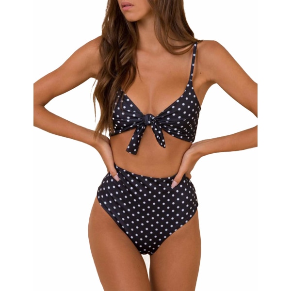 Kvinnors hög midja bikini set push up vadderad