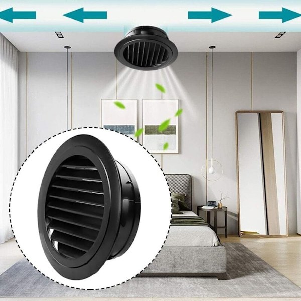 Ventilationsrist med aftageligt panel designet til brug på væg eller loft, fremstillet af ABS-plast (75 mm)