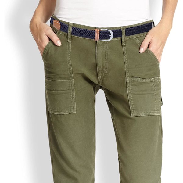 Damebælter x 2 stk. - Dameelastikbælte, Damejeans og buksebælte, Smalt lærreds bælte, One size fits all, 2,5 cm bredde