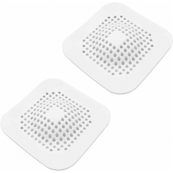 2 stk. Filter Badekar Hårfilter Silikon Silikonfilter Hårfanger Dusj, Kjøkkenvaskfilter Med Vask, for Kjøkkenvask, Baderom, (Hvit)