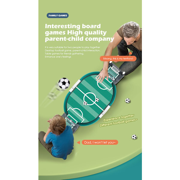 Interaktivt bordfodboldspil, mini bordfodboldspil med 6 fodbolde, bordfodboldlegetøj, bordfodboldspil
