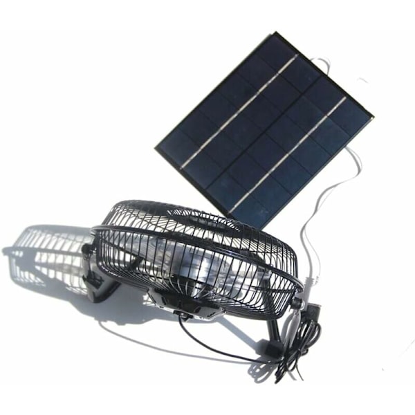Fläkt 5,2 W 6 V driven av solpanel 20,3 cm för campingplats, husvagn, yacht, växthus, hundkoja, hönshus