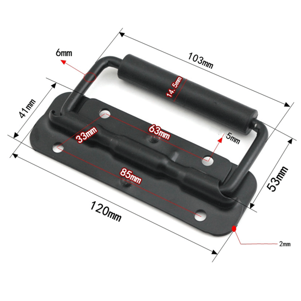 Taitettava kotelo 2 mustaa kahvaa（122mm)