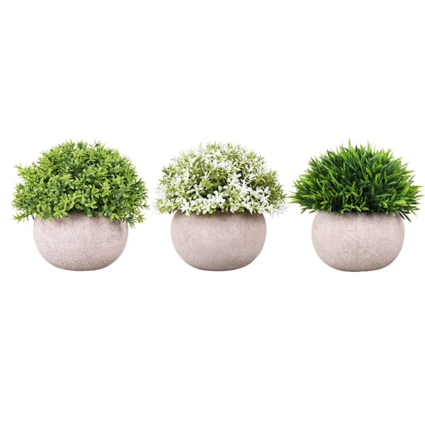 Simuleret grøn plante hjem dekoration grøn plante potteplante (kort nåle græs potteplante)