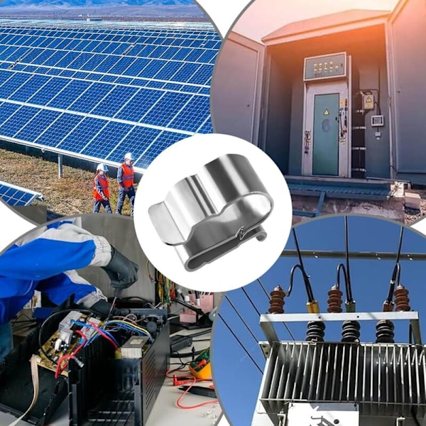 10 st Elektriska kabelfixeringsklämmor, rostfritt stål, Kabelhanteringsklämmor stöd, kabelhanteringssystem för solcellsklämmor
